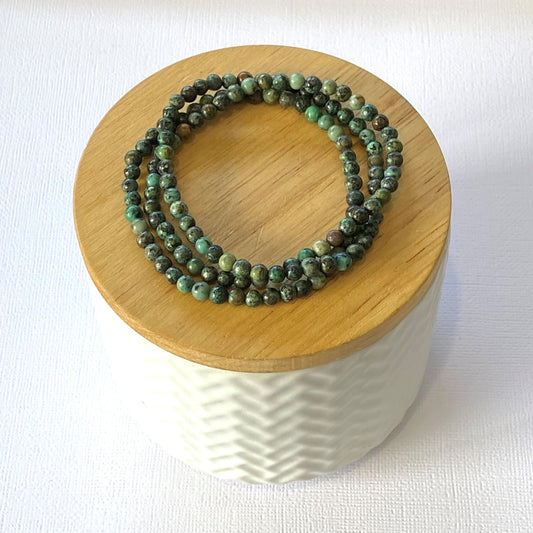 African Turquoise (Jasper) Stretch Bracelet - 4mm